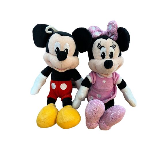 NWOT Disney Junior Mickey & Minnie Mouse Funhouse 10" Plush Dolls Stuffed - Picture 1 of 2